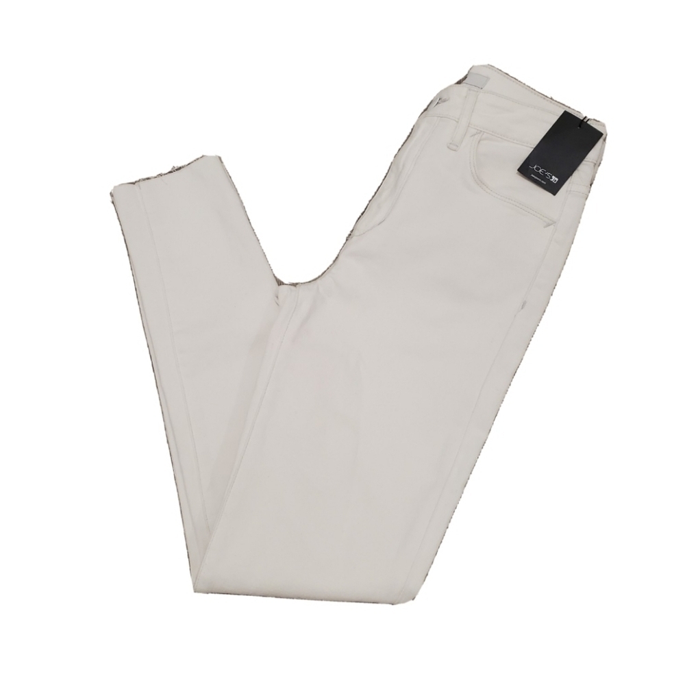 NWT Joe's Off White Skinny Jeans Raw Hem Split Ankle